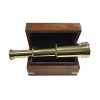 Nautical Decor & Souvenirs Nautical 4-1/2″ Wood Telescope Box with Brass Diamond Inlay- Antique Vintage Style