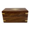 Nautical Decor & Souvenirs Nautical 4-1/2″ Wood Telescope Box with Brass Diamond Inlay- Antique Vintage Style