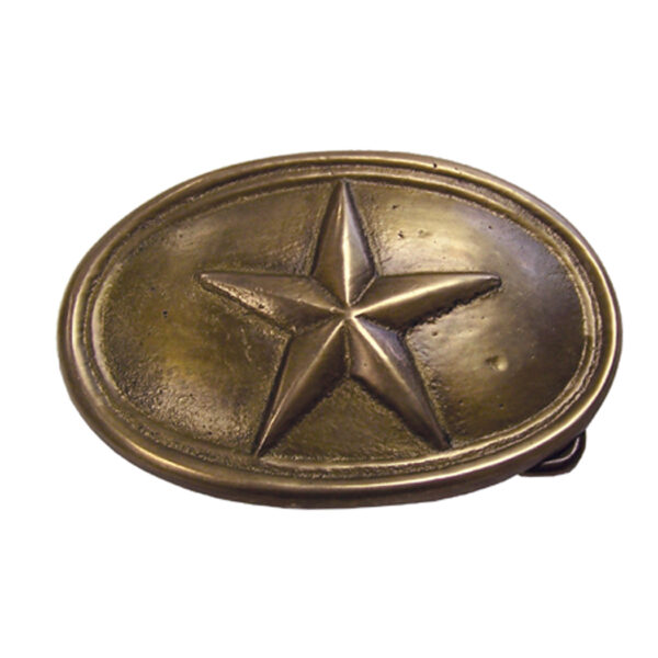 Early American Life Revolutionary/Civil War 3-1/2″ Texas Star Belt Buckle