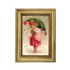 Prints Valentines Set of 3 Antique Valentine’s 4×6″ Framed Postcard Prints Behind Glass in Gold Frames