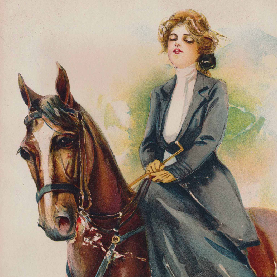 Equestrian Animals Woman on Horse Equestrian Watercolor V ...