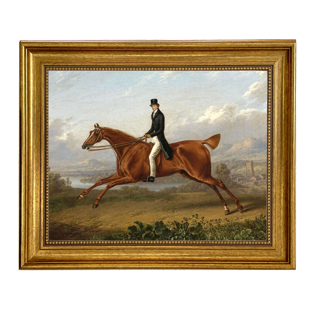 Equestrian/Fox Equestrian Gentleman on a Galloping Chestnut Hors ...