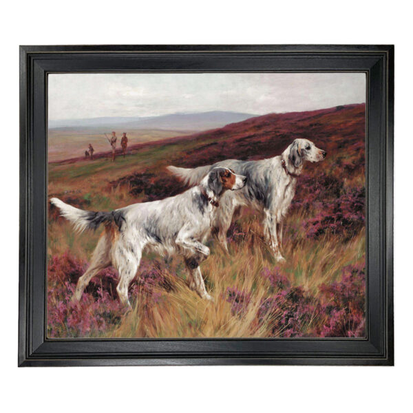 Cabin/Lodge Dogs Two Setters on a Grouse by Arthur Wardle Framed Oil Painting Print on Canvas