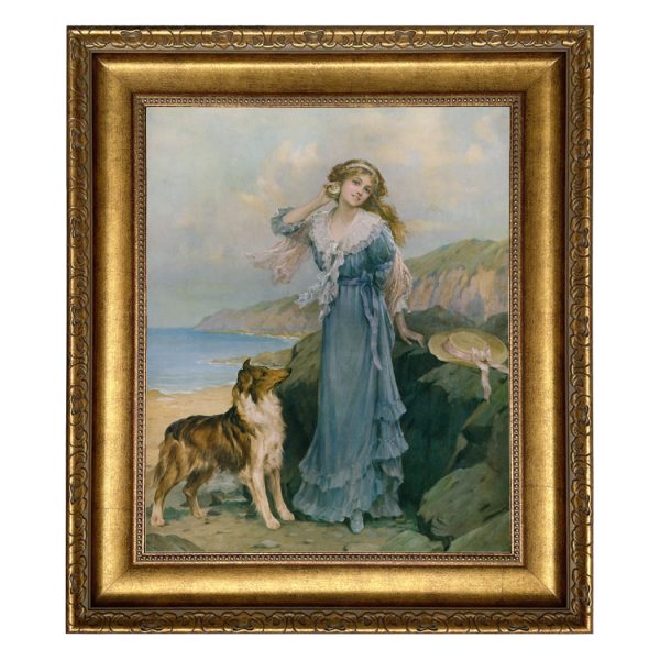 Nautical Dogs By the Seaside Victorian Woman and Collie