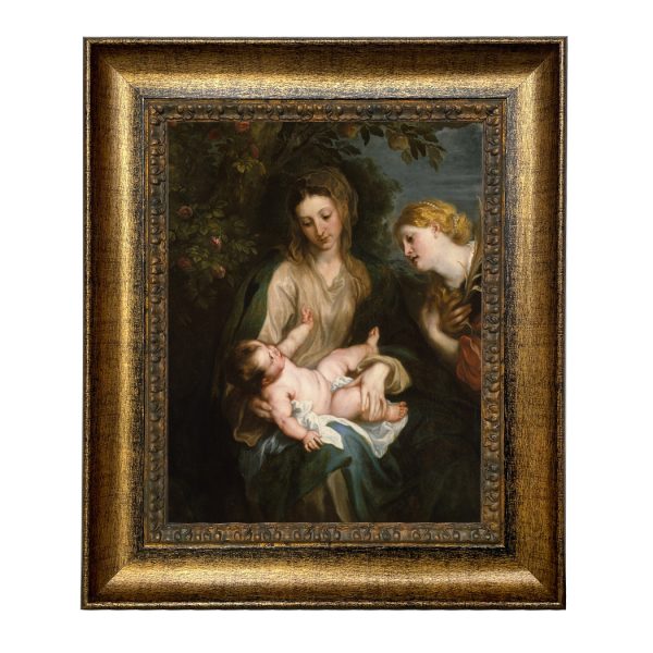 Painting Prints on Canvas Children Virgin Mary and Child with St. Catherine Framed Oil Painting Print on Canvas