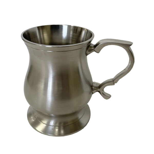 Drinkware & Plates Early American 3-3/4″ Pewter Plated Tulip Shaped Mug- Antique Vintage Style