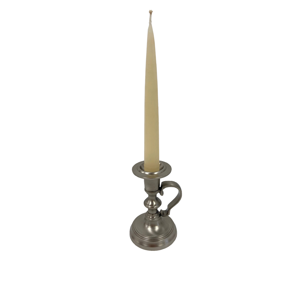 Candles/Lighting Early American 4-1/2″ Pewter-Plated Colonial Ch ...