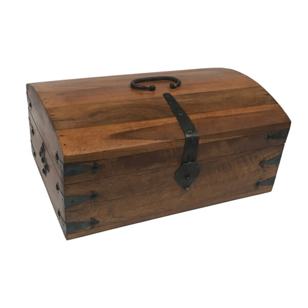 Writing Boxes & Travel Trunks Early American 14″ Colonial-Style Wood Writing and Storage Chest with Removable Tray- Antique Vintage Style
