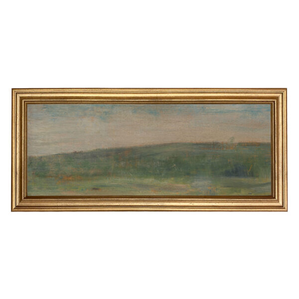 Landscape Landscape Landscape at Saint-Ouen by Georges Seurat Impressionist Oil Painting Print on Canvas in Gold Wood Frame