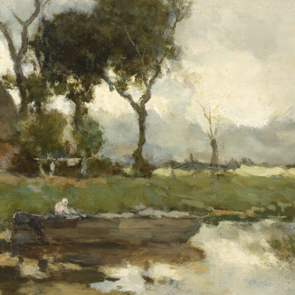 Landscape Landscape Dutch Landscape with Cottage Oil Painting Print on Canvas