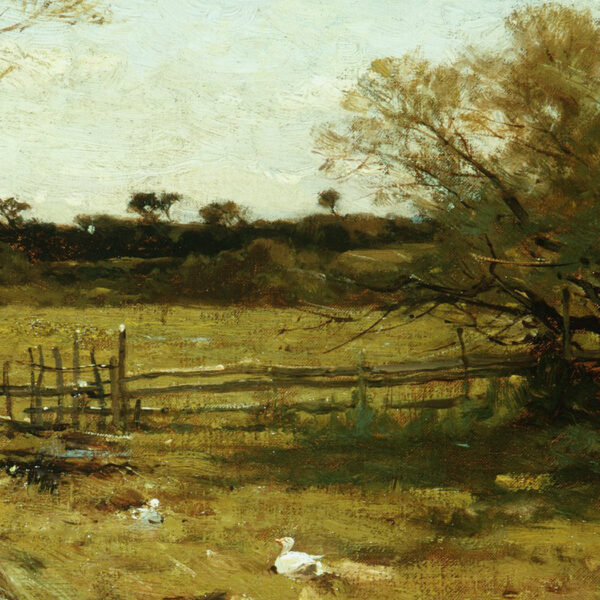 Farm/Pastoral Farm Country Meadow Landscape Oil Painting Print on Canvas