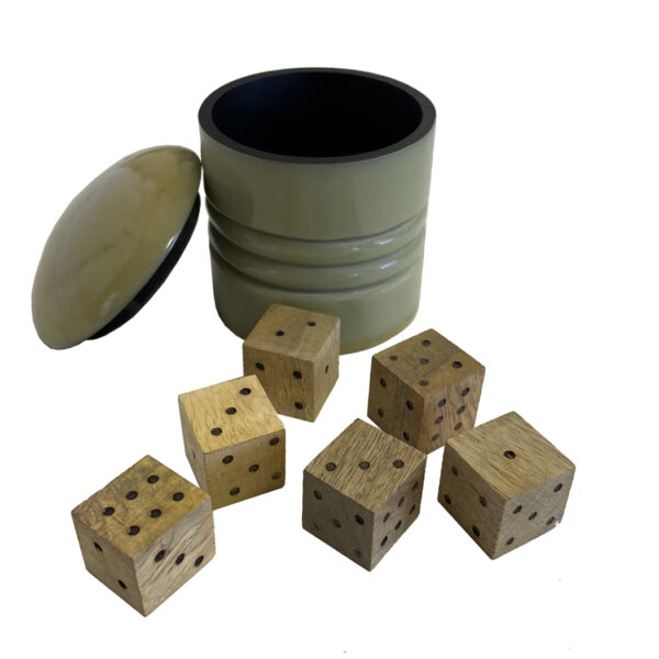 Toys & Games Early American Old-Fasioned Farkle Dice Game in Resin Cup