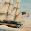 Nautical Nautical Clipper Ship “Macon” Watercolor Reproduction Print, Framed Behind Glass