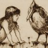Nautical Nautical Child Mermaid and Pelican Reproduction Print, Framed Behind Glass