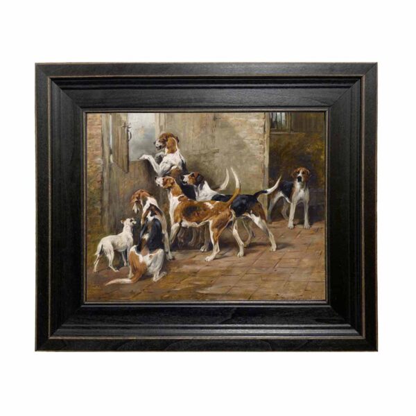 Cabin/Lodge Animals Waiting for the Hunt by John Emms Framed Oil Painting Print on Canvas