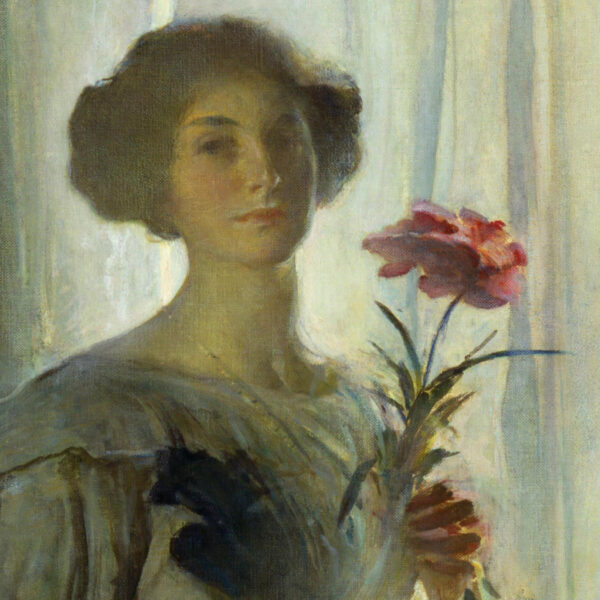 Painting Prints on Canvas Victorian June, Woman with Flowers, Oil Painting Print on Canvas