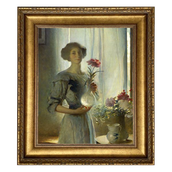 Painting Prints on Canvas Victorian June, Woman with Flowers