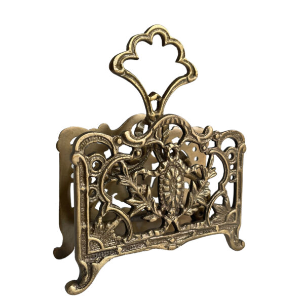 Decor Writing 5″ Antiqued Brass Napkin or Letter Holder- Antique Vintage Style