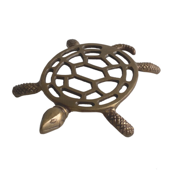 Nautical Decor & Souvenirs Nautical 7-1/2″ Antiqued Brass Tortoise Turtle Trivet- Antique Vintage Style