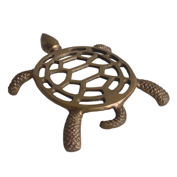 Nautical Decor & Souvenirs Nautical 7-1/2″ Antiqued Brass Tortoise Turtle Trivet- Antique Vintage Style