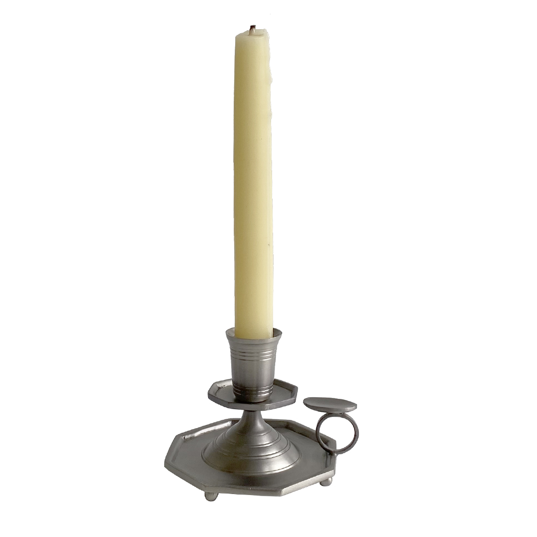 Candles/Lighting Early American 4-3/4″ Pewter Plated Chamberstic ...