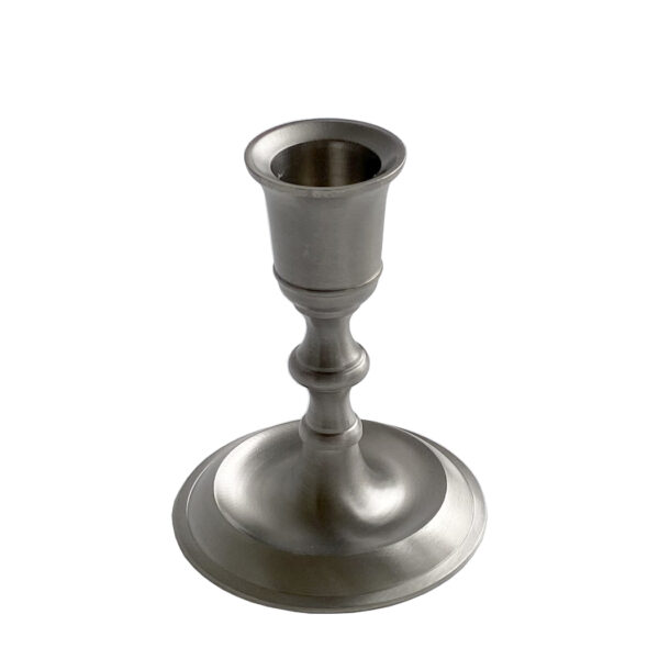 Candles/Lighting Early American 3-3/4″ Pewter Plated Candlestick Holder- Antique Vintage Style