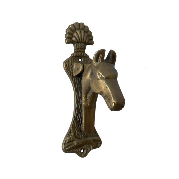 Lodge & Equestrian Decor Equestrian 5-3/8″ Antiqued Brass Horse Head Door Knocker – Antique Vintage Style