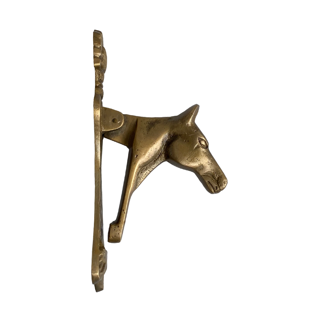 5-3/8 Antiqued Brass Horse Head Door Knocker - Antique Vintage