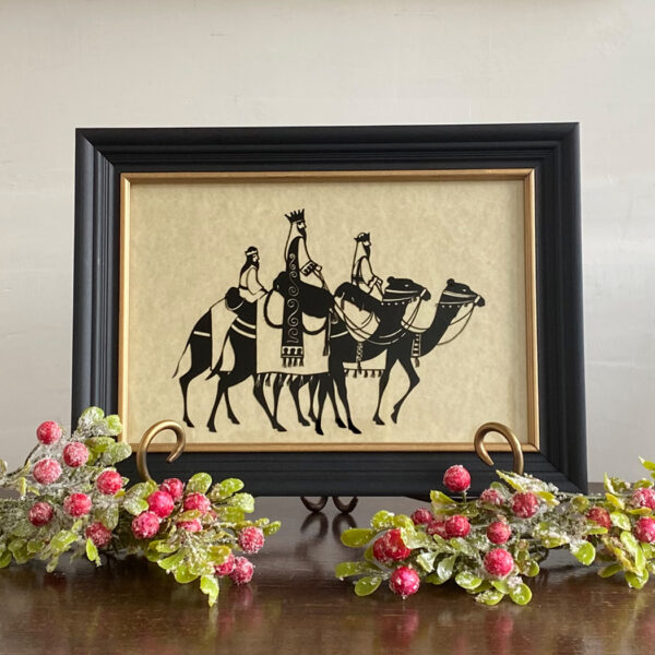 Christmas Christmas Three Wise Men Christmas Framed Cut Paper Silhouette