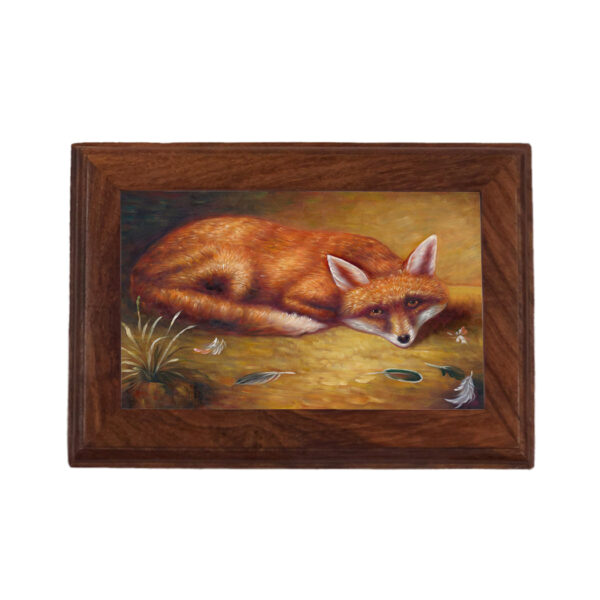 Decorative Boxes Equestrian 6-1/2″ Fox’s Meal Framed Print Wood Trinket or Jewelry Box
