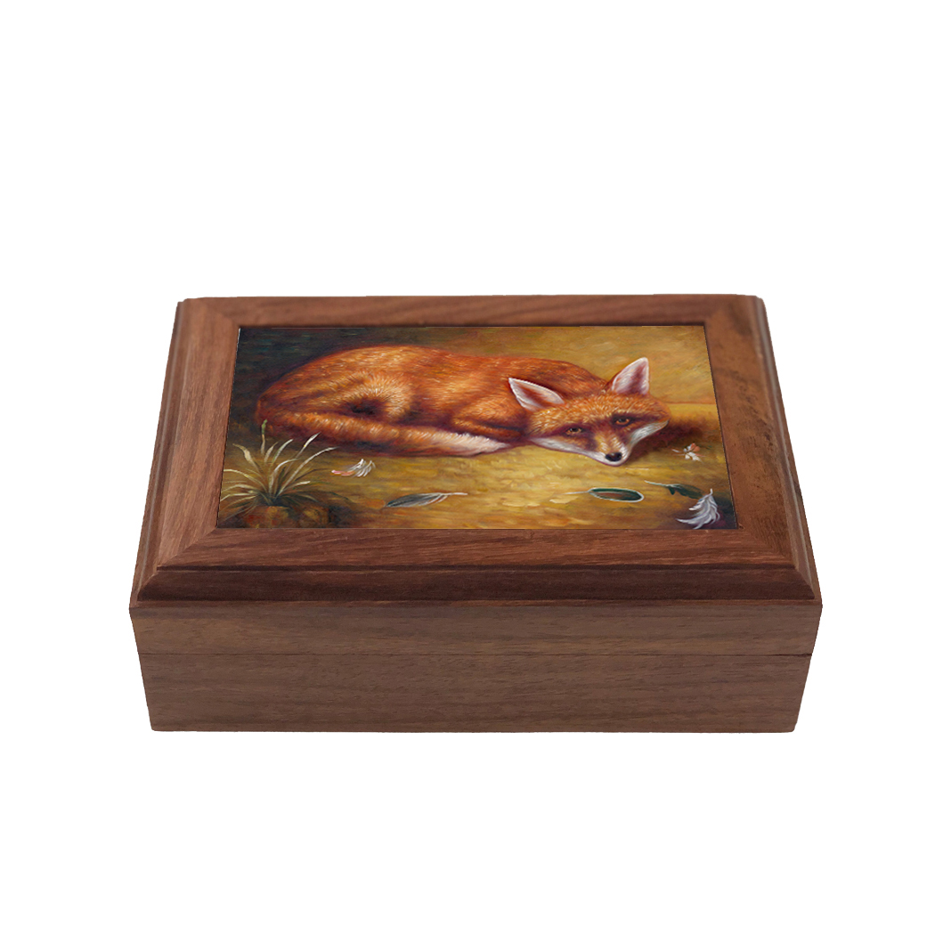 Decorative Boxes Equestrian 6-1/2″ Fox’s Meal Framed P ...