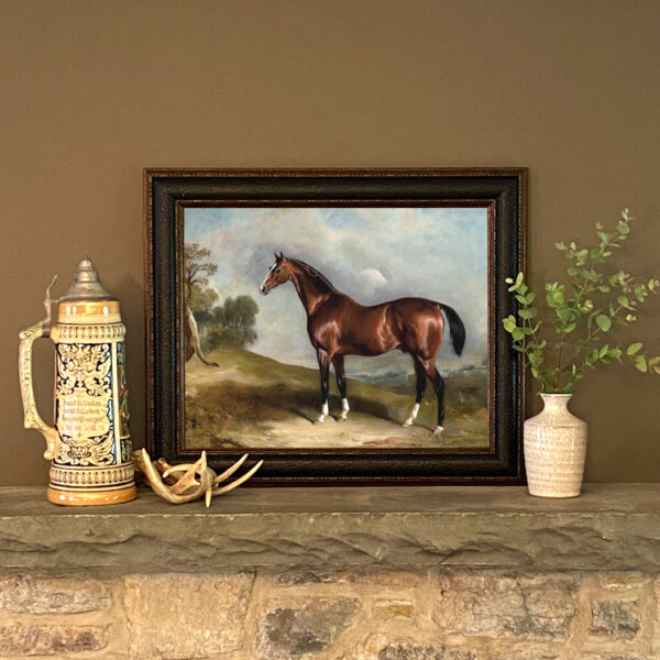Equestrian/Fox Equestrian Portrait of Sultan in Landscape Oil Painting Print on Canvas