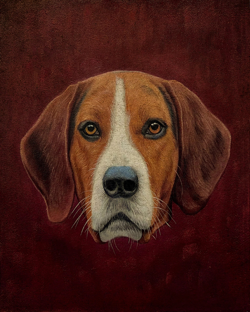 Dogs/Cats Dogs Fox Hound Hunting Dog Framed Oil Paint ...