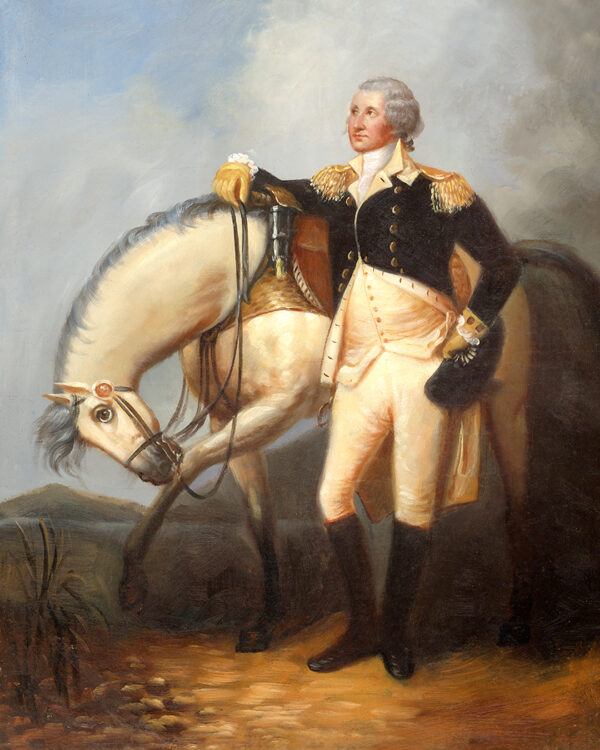 Painting Prints on Canvas Revolutionary/Civil War General George Washington with Horse Framed Oil Painting Print on Canvas