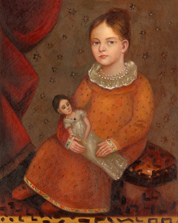 Painting Prints on Canvas Children Girl with Doll Framed Oil Painting Print on Canvas