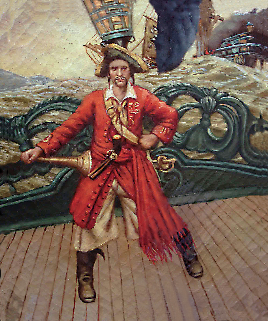 Nautical Pirate Pirate on Deck Framed Oil Painting Pri ...