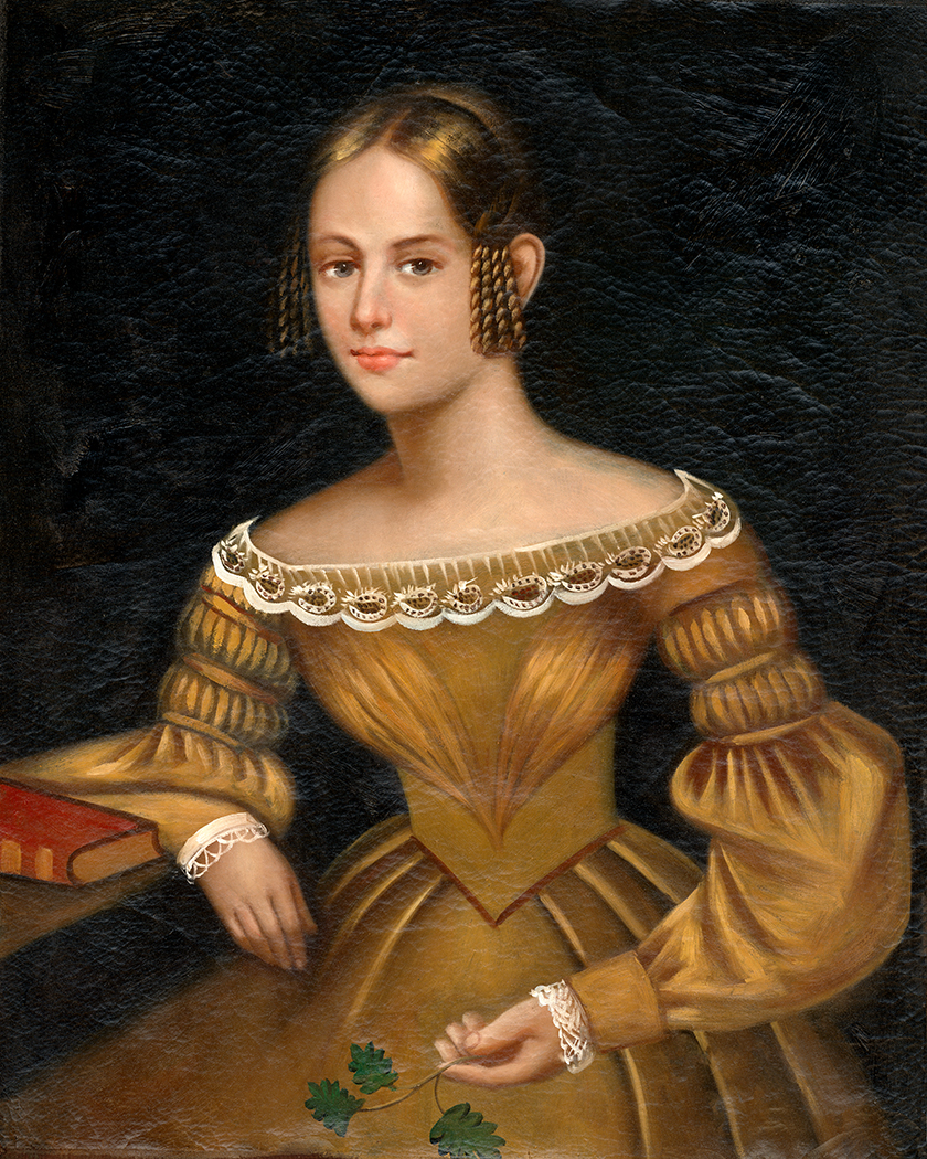 Painting Prints on Canvas Early American Portrait of a Woman Framed Oil Paintin ...