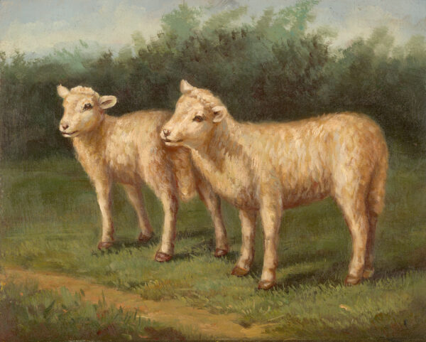 Farm/Pastoral Animals Lost Lambs by Arthur Tait Framed Oil Painting Print on Canvas