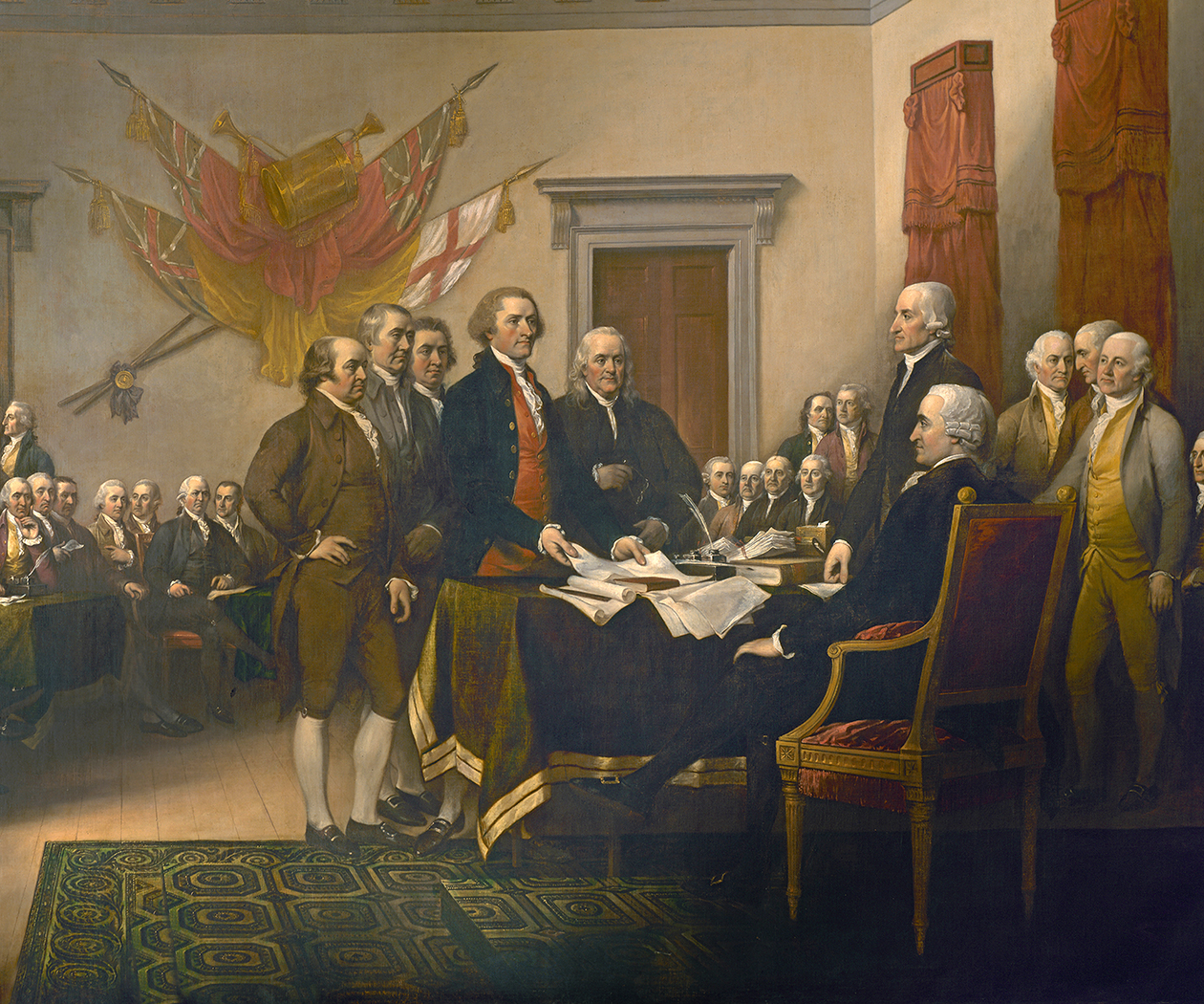 Painting Prints on Canvas Early American Signing of the Declaration of Independ ...