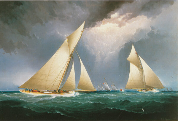 Nautical Lodge Mayflower Leading Puritan Framed Oil Painting Print on Canvas