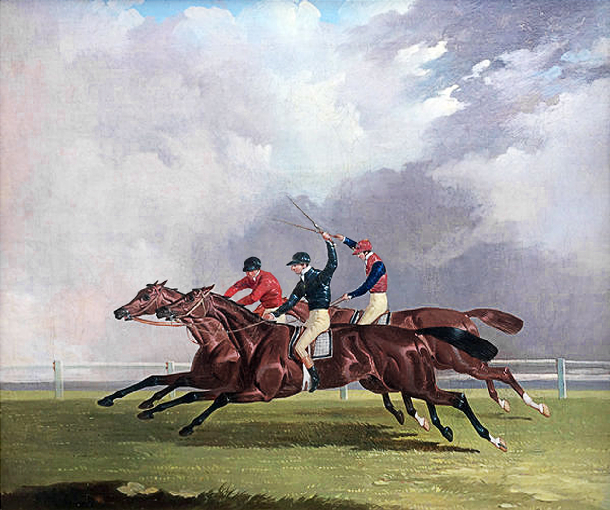 Equestrian/Fox Equestrian Horse Race Framed Oil Painting Print o ...