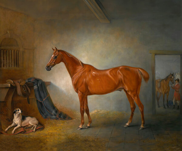 Equestrian/Fox Equestrian Chestnut Hunter “Firebird” Framed Oil Painting Print on Canvas