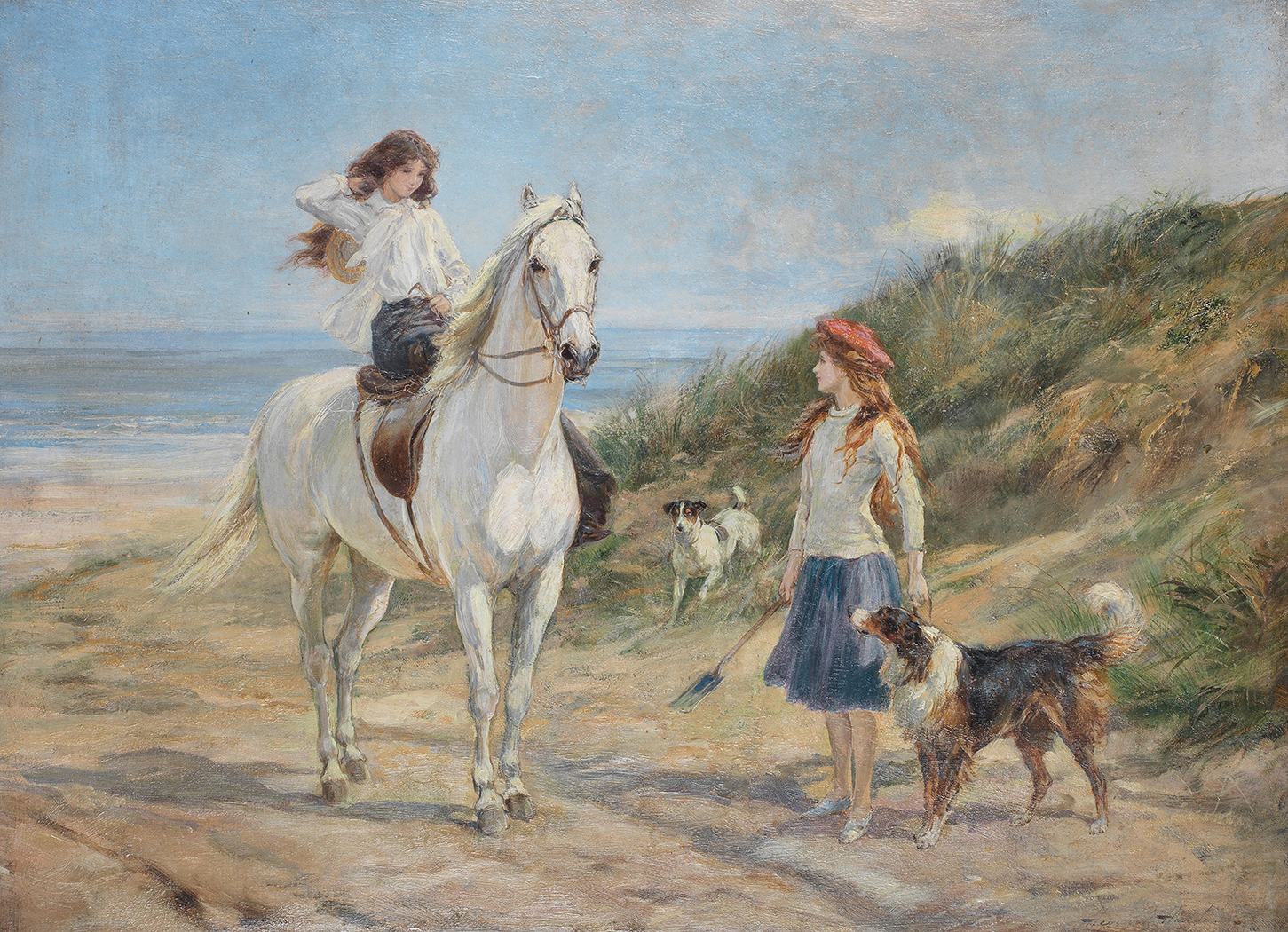 Equestrian/Fox Dogs Holiday Time Heywood Hardy Girls on th ...