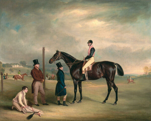 Equestrian/Fox Equestrian Euxton with John White at Heaton Park by John Ferneley –  Reproduction Oil Painting Print on Canvas