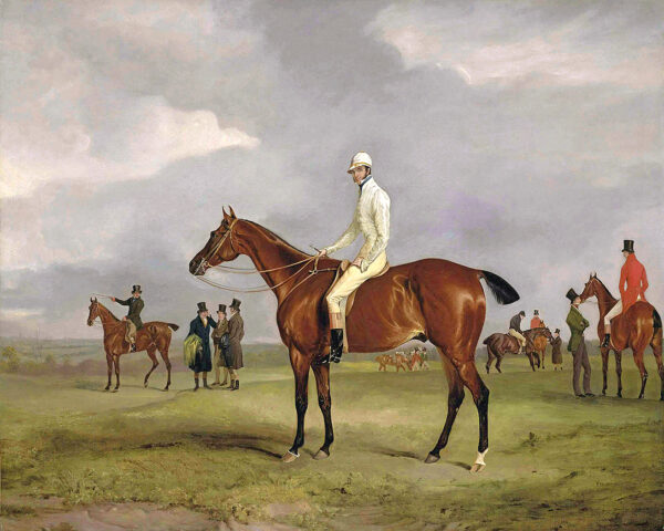 Equestrian/Fox Equestrian Captain Horatio Ross on Clinker –  by John Ferneley –  Reproduction Oil Painting Print on Canvas