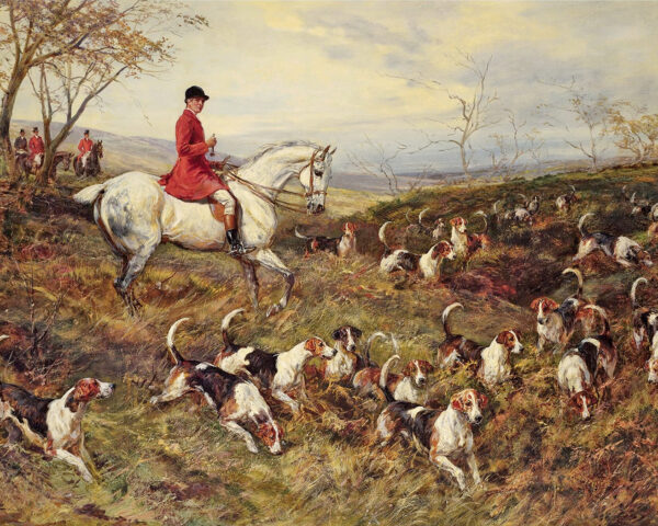 Equestrian/Fox Equestrian Master of the Hounds by Heywood Hardy Framed Oil Painting Print on Canvas