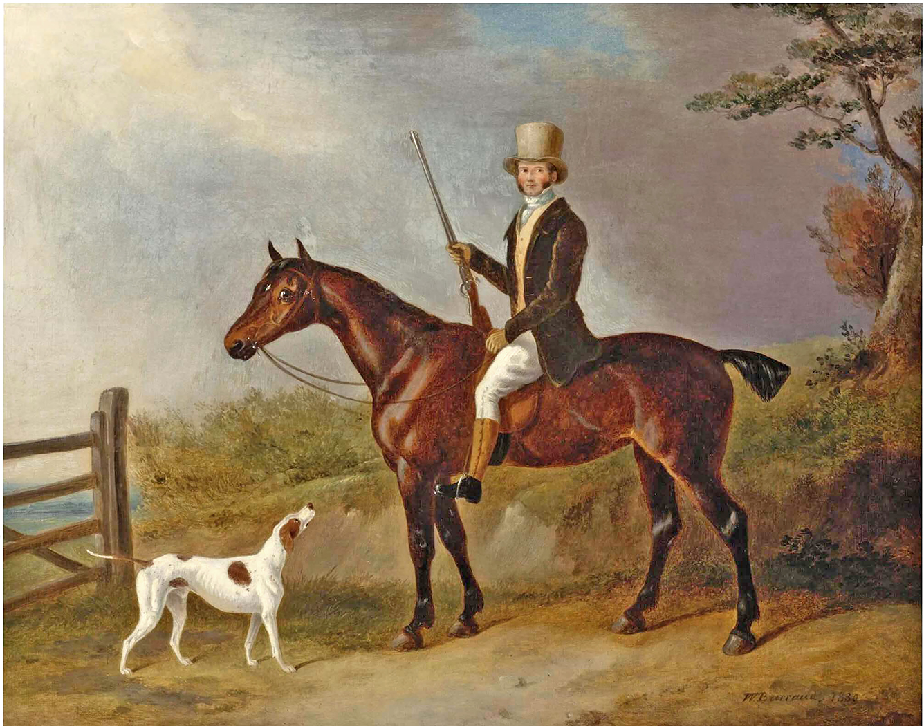 Equestrian/Fox Equestrian A Gentleman with His Hunter and Pointe ...
