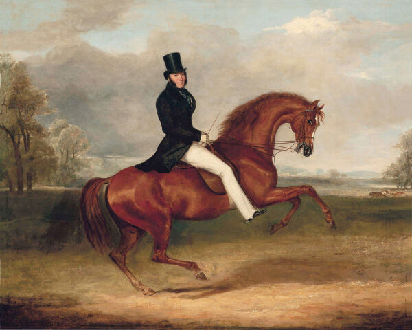 Equestrian/Fox Equestrian Portrait of George Stanhope Framed Oil Painting Print on Canvas