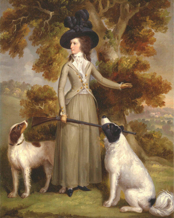 Cabin/Lodge Dogs The Countess of Effingham by George Haugh Framed Oil Painting Print on Canvas