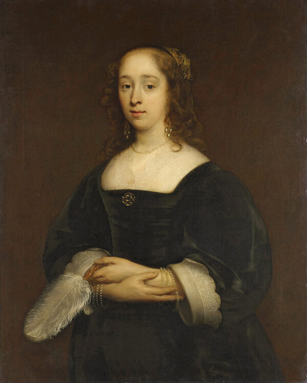 Painting Prints on Canvas Oil painting print Portrait of a Woman by Cornelis Jonson van Ceulen the Elder Framed Oil Painting Print on Canvas